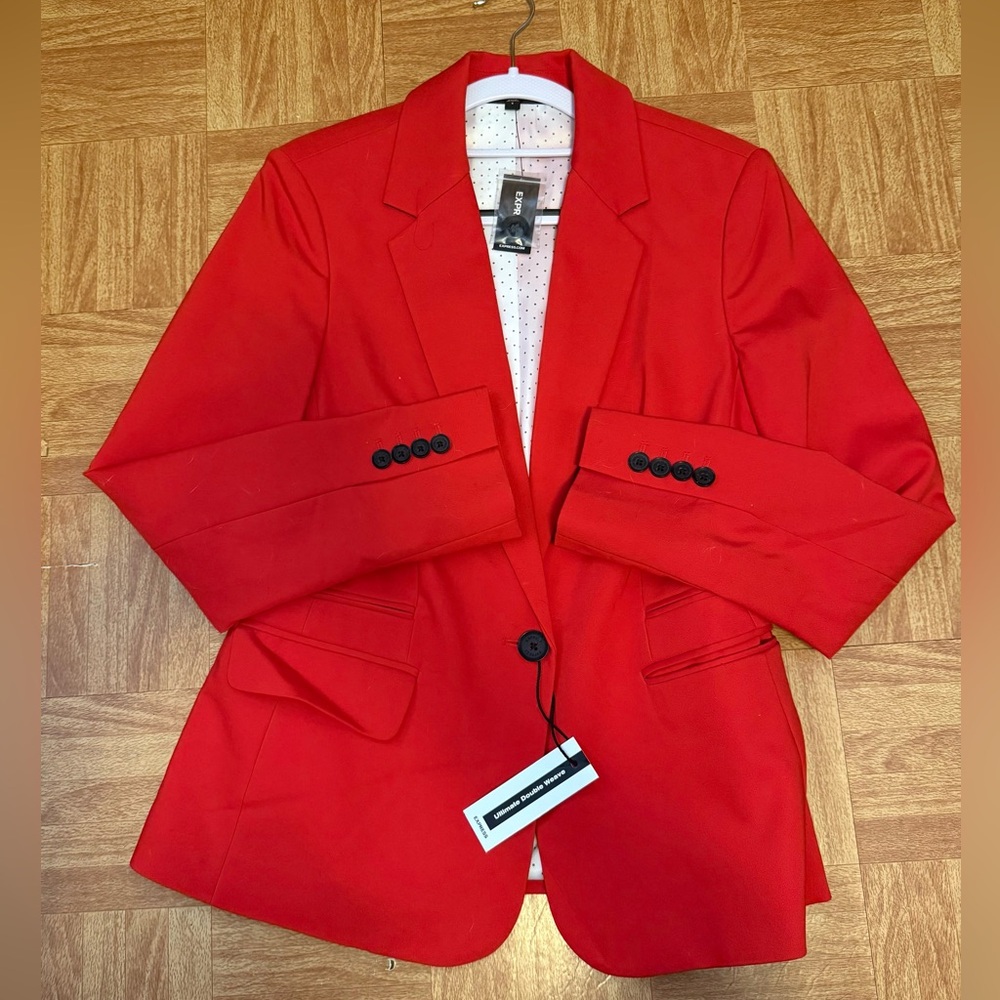 Red Blazer with Black Buttons